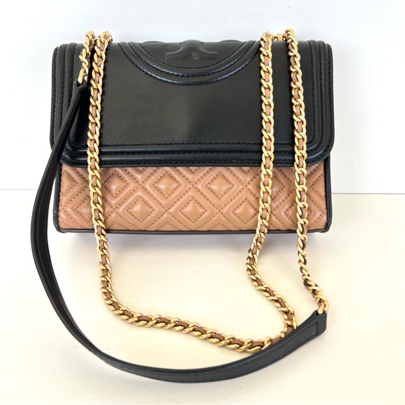 TORY BURCH Fleming Small Quilted Multi Colorblock Leather Crossbody Shoulder Bag - Picture 4 of 15